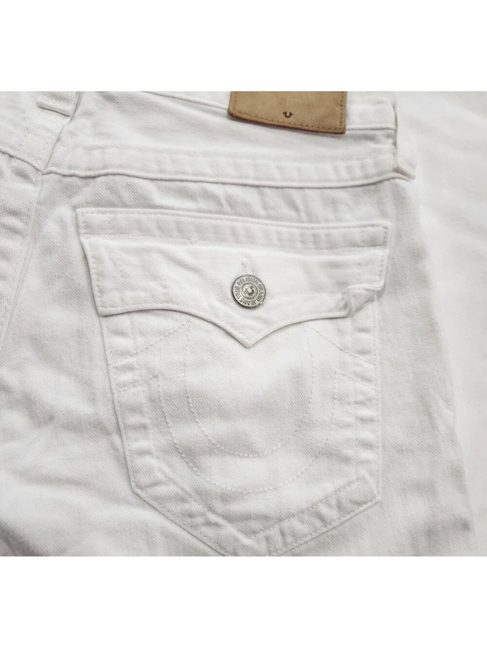 True Religion GENO Relaxed Slim Men Optic White Denim Jeans Size 30 Made in USA